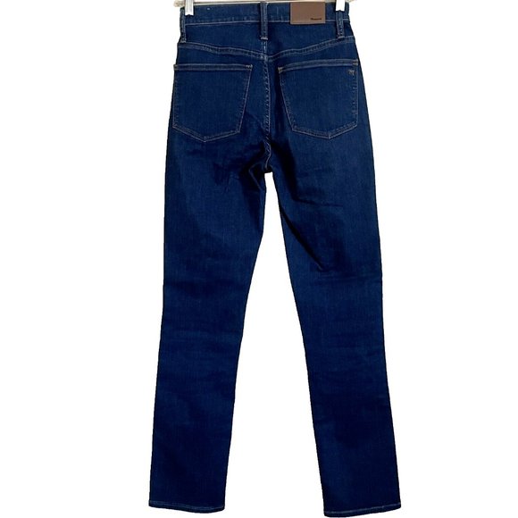 Madewell Stovepipe High Rise Jeans 23 Stretch Dark Wash Vintage Indigo AJ357 - Picture 3 of 11